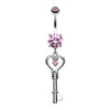 Heart Key Sparkle Belly Button Ring-WildKlass Jewelry