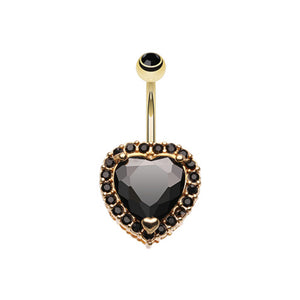 Extravagant Heart Gem Belly Button Ring-WildKlass Jewelry