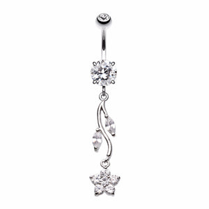 Romantic Flower Belly Button Ring-WildKlass Jewelry