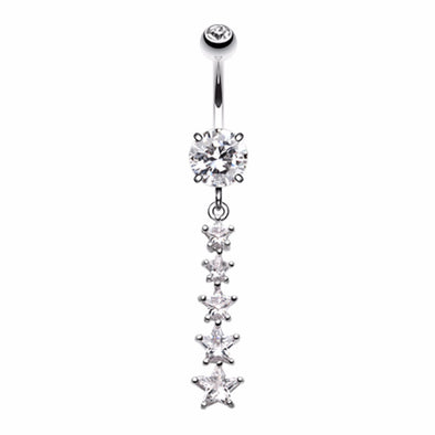 Twinkling Five Star Belly Button Ring-WildKlass Jewelry