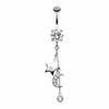 Wishing Star and Moon Belly Button Ring-WildKlass Jewelry