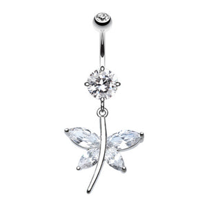 Dazzling Butterfly Belly Button Ring-WildKlass Jewelry