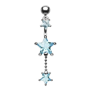 Glistening Falling Stars Belly Button Ring-WildKlass Jewelry