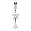 Glistening Falling Stars Belly Button Ring-WildKlass Jewelry