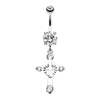 Heart in Cross Belly Button Ring-WildKlass Jewelry