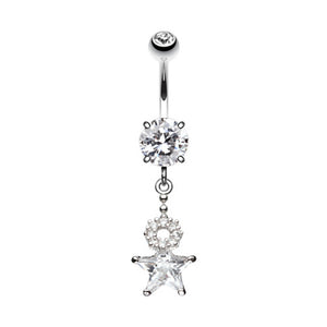 Halo Star Belly Button Ring.-WildKlass Jewelry