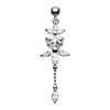 Luscious Flowers Droplets Belly Button Ring-WildKlass Jewelry