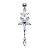 Luscious Flowers Droplets Belly Button Ring-WildKlass Jewelry