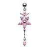Luscious Flowers Droplets Belly Button Ring-WildKlass Jewelry
