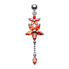 Luscious Flowers Droplets Belly Button Ring-WildKlass Jewelry