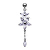 Luscious Flowers Droplets Belly Button Ring-WildKlass Jewelry
