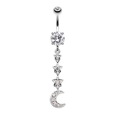 Stars to the Moon Belly Button Ring-WildKlass Jewelry