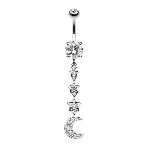 Stars to the Moon Belly Button Ring-WildKlass Jewelry