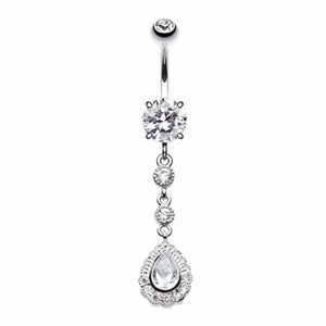 Angelic Gem Cascading Belly Button Ring-WildKlass Jewelry