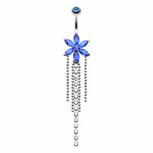 Enchanting Flower Chandelier Belly Button Ring-WildKlass Jewelry