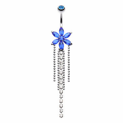 Enchanting Flower Chandelier Belly Button Ring-WildKlass Jewelry