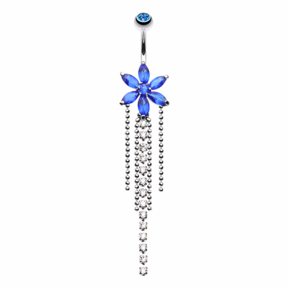 Enchanting Flower Chandelier Belly Button Ring-WildKlass Jewelry