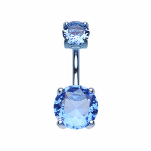 Colorline Gem Prong Sparkle Belly Button Ring-WildKlass Jewelry