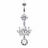 Crown Gem Dazzle Belly Button Ring-WildKlass Jewelry
