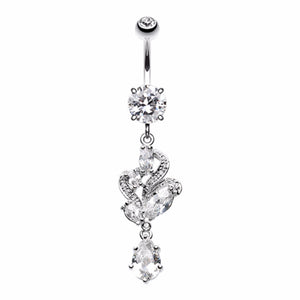 Elegant Luster Vines Belly Button Ring-WildKlass Jewelry