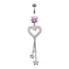 Heart Star Sparkles Belly Button Ring-WildKlass Jewelry