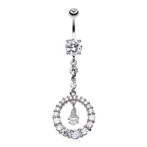 Eternity Circle Sparkle Belly Button Ring-WildKlass Jewelry