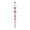 Enchanting Heart Cascade Belly Button Ring-WildKlass Jewelry
