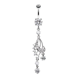 Dazzling Harp Elegance Belly Button Ring-WildKlass Jewelry