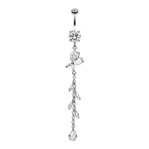 Butterfly Gem Sparkle Belly Button Ring-WildKlass Jewelry