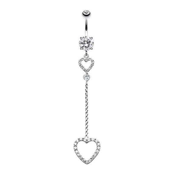 Luscious Double Hearts Belly Button Ring-WildKlass Jewelry
