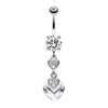 Shimmering Hearts Belly Button Ring-WildKlass Jewelry
