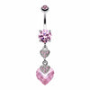 Shimmering Hearts Belly Button Ring-WildKlass Jewelry