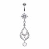Layered Teardrop Sparkle Belly Button Ring-WildKlass Jewelry