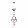 Layered Teardrop Sparkle Belly Button Ring-WildKlass Jewelry