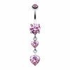 Elegant Double Hearts Belly Button Ring-WildKlass Jewelry