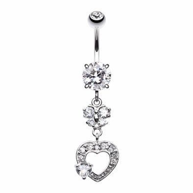 Luster Butterfly Heart Belly Button Ring-WildKlass Jewelry