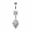 Vibrant Sparkle Diamond Crystals Belly Button Ring-WildKlass Jewelry