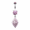 Vibrant Sparkle Diamond Crystals Belly Button Ring-WildKlass Jewelry