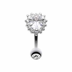 Radiant Heart Reverse Belly Button Ring-WildKlass Jewelry