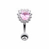 Radiant Heart Reverse Belly Button Ring-WildKlass Jewelry