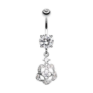 Alluring Rose WildKlass Belly Button Ring-WildKlass Jewelry