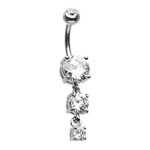 Gem Cascade WildKlass Belly Button Ring-WildKlass Jewelry