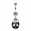Charming Skull Charm Belly Button Ring-WildKlass Jewelry