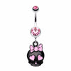 Charming Skull Charm Belly Button Ring-WildKlass Jewelry