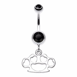Multi Hearts Brass Knuckle Belly Button Ring-WildKlass Jewelry