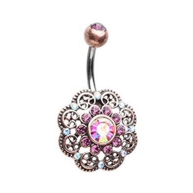 Vintage Timeless Gem Encrusted WildKlass Belly Button Ring-WildKlass Jewelry