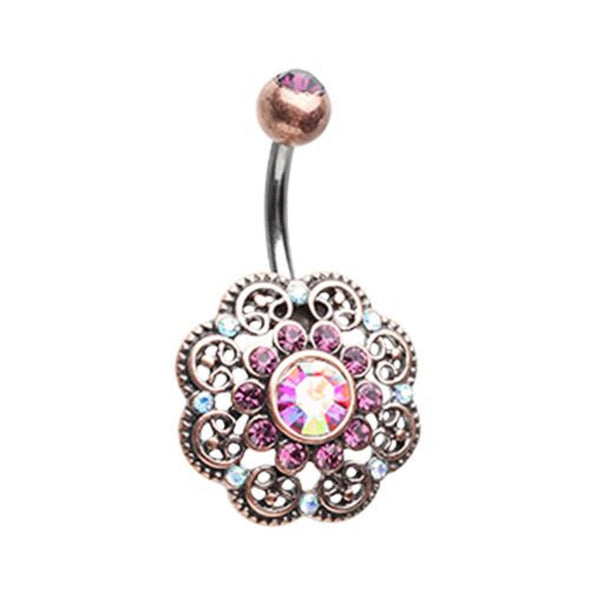 Vintage Timeless Gem Encrusted WildKlass Belly Button Ring-WildKlass Jewelry