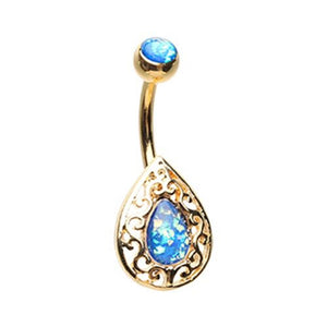 Golden Cleopatra Egyptian WildKlass Belly Button Ring-WildKlass Jewelry