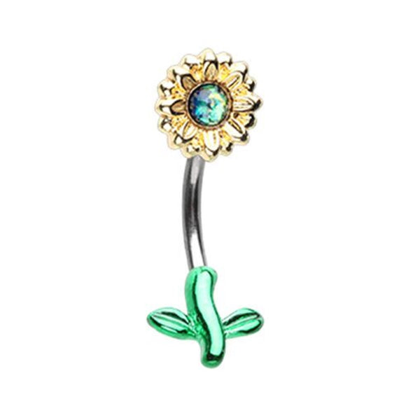 Shining Bright Sunflower WildKlass Belly Button Ring-WildKlass Jewelry