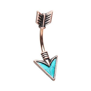 Rose Gold Follow Your Own Arrow WildKlass Belly Button Ring-WildKlass Jewelry